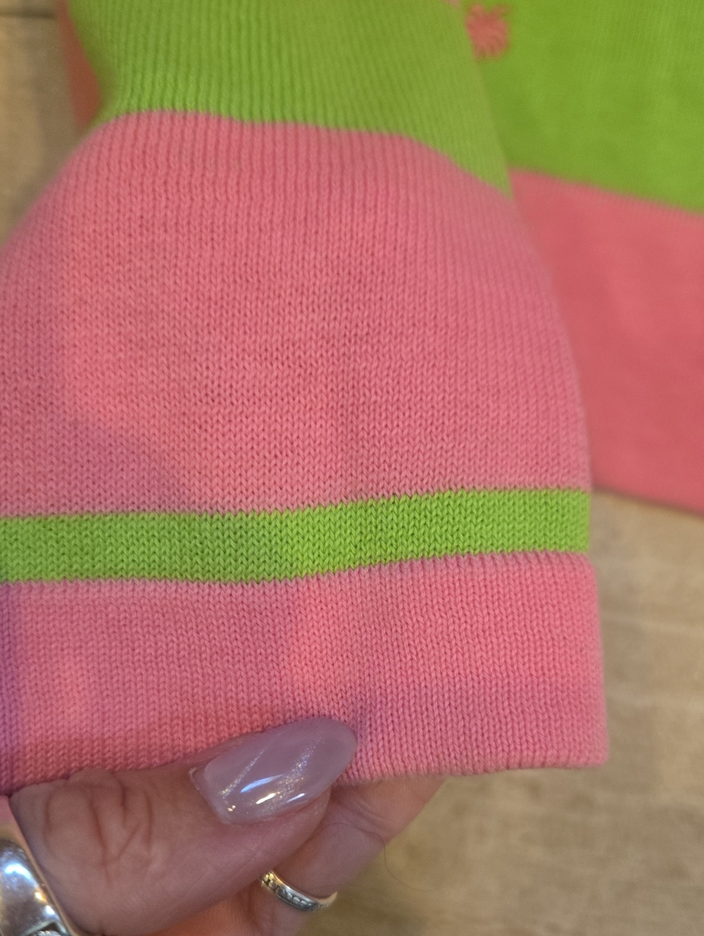 Lilly Pulitzer Pink/Green Striped Cardigan Sweater - Picture 5 of 7